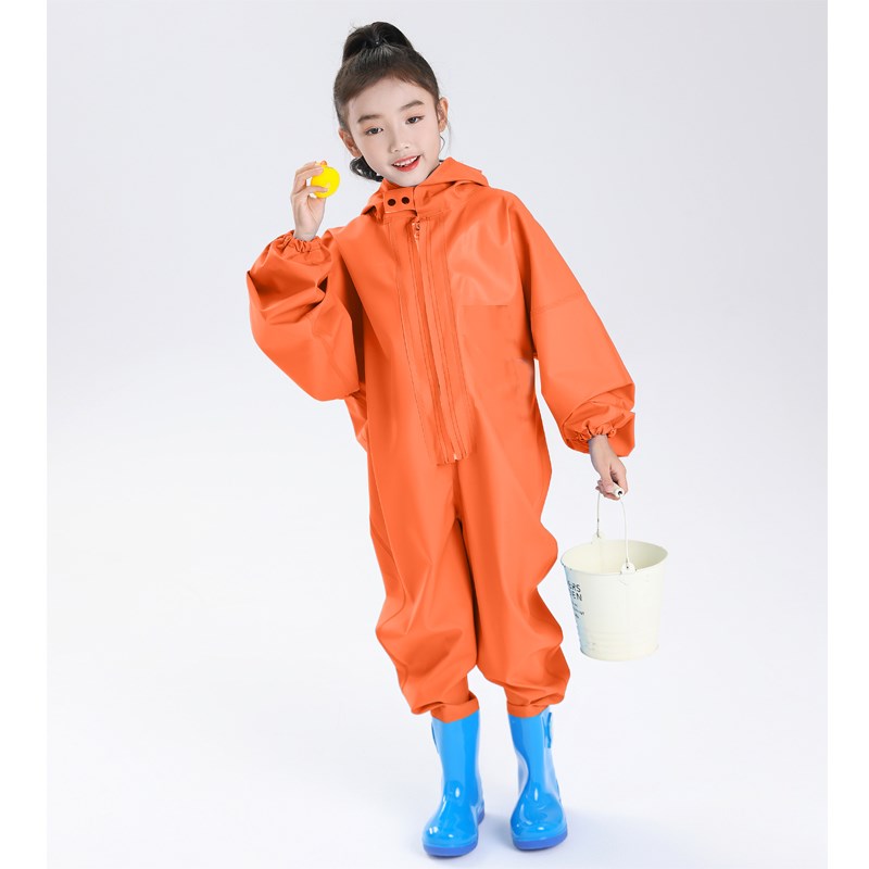 儿童全身连身衣下水裤防水雨衣雨鞋套装赶海玩水抓鱼幼儿园玩沙服