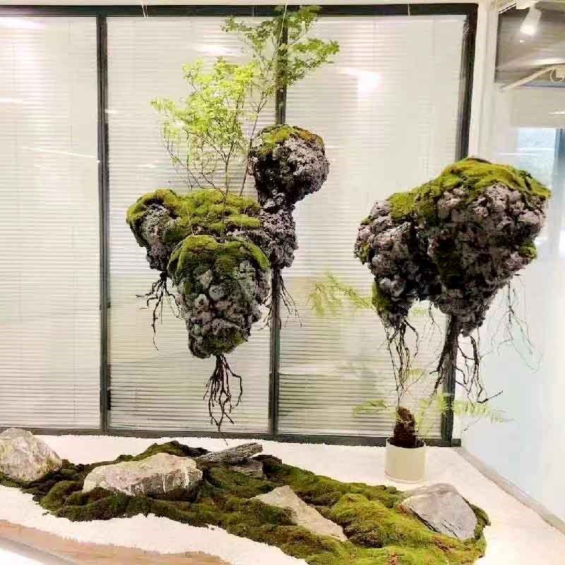 天空之城仿真泡沫悬挂石头室内绿植造景悬浮石装饰橱窗假山吊饰