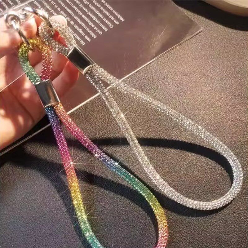 手机挂绳手腕水晶满钻挂链高端女高档水钻挂饰时尚挂件短款带子手