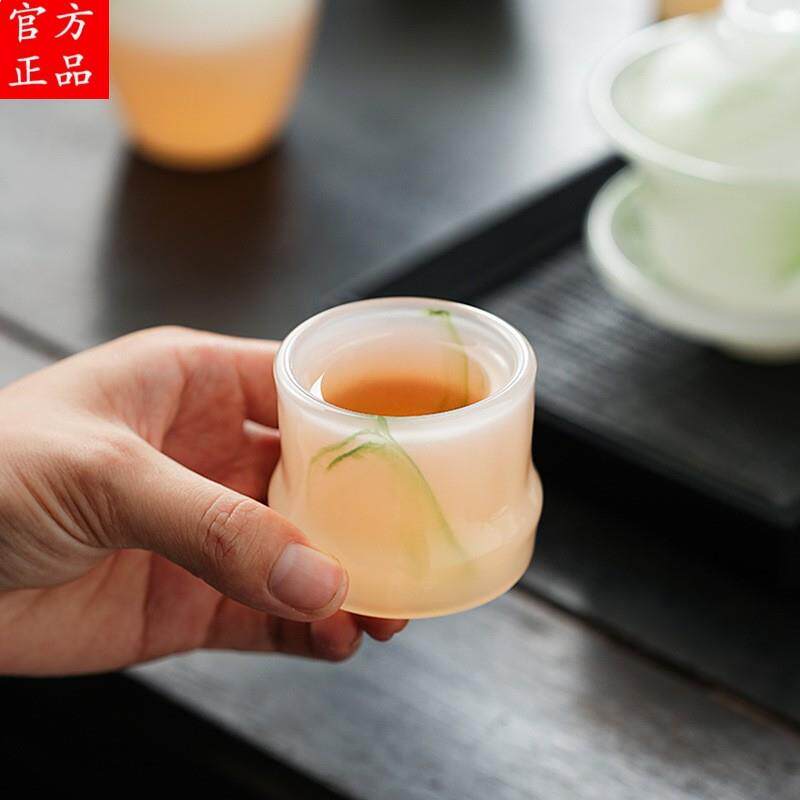 2026新款景德镇水墨琉璃功夫茶具套装家用耐高温泡茶壶盖碗白玉茶图片
