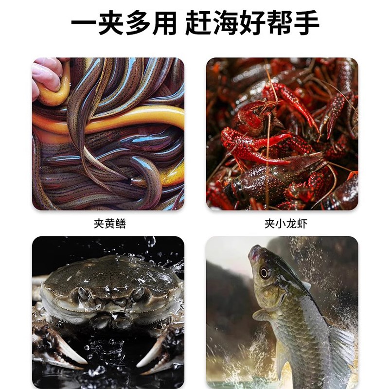 黄鳝夹子全304不锈钢防侧滑黄鳝钳泥鳅夹螃蟹夹钳垃圾夹赶海工具