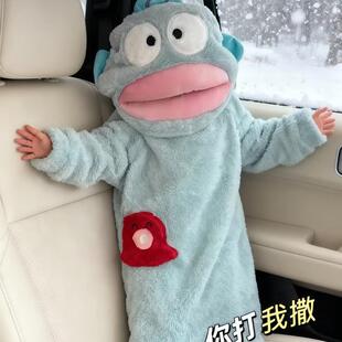 小丑鱼睡衣连体秋冬季珊瑚绒加绒加厚保暖大头卡通睡袍儿童男女童