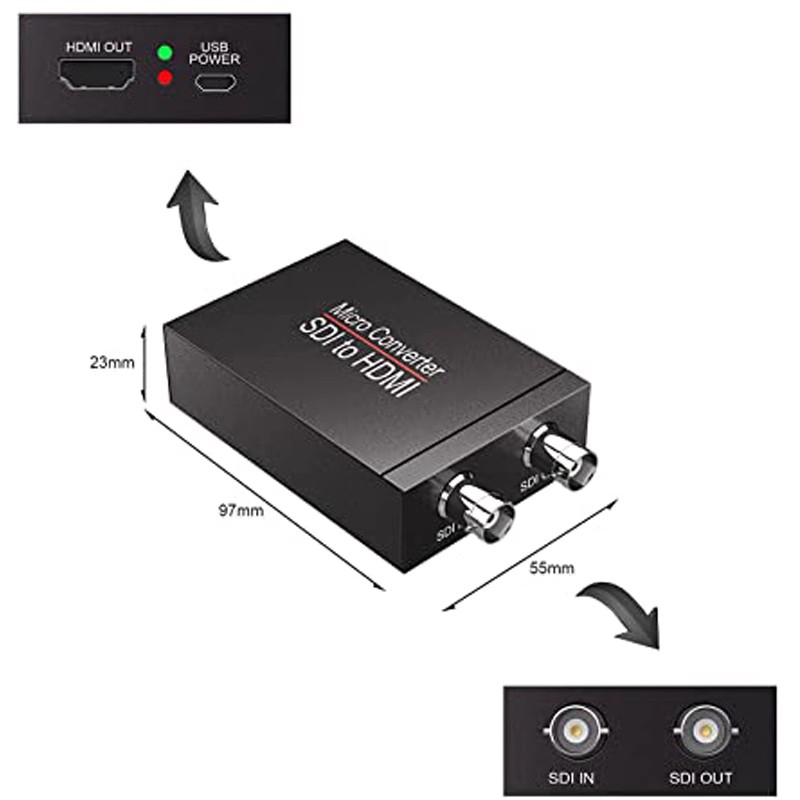 SDI转HDMI转换器摄像机采集卡广播级转显示器屏幕SD3G转超高清108