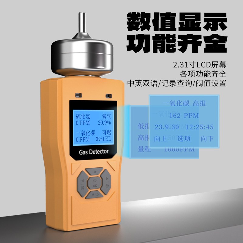 泵吸式可燃气体探测报警器有毒有害受限有限空间四合一气体检测仪
