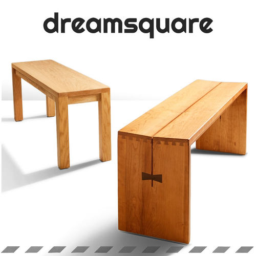 dreamsquare实木长条凳餐厅原木餐桌椅卧室床尾凳中古风换鞋凳子