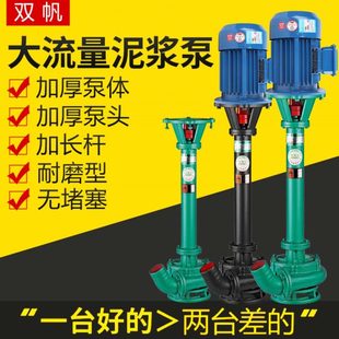 淤泥加长杆吸沙泵泥浆污水泵抽粪泵切割铰刀三相380v 双帆鱼塘立式