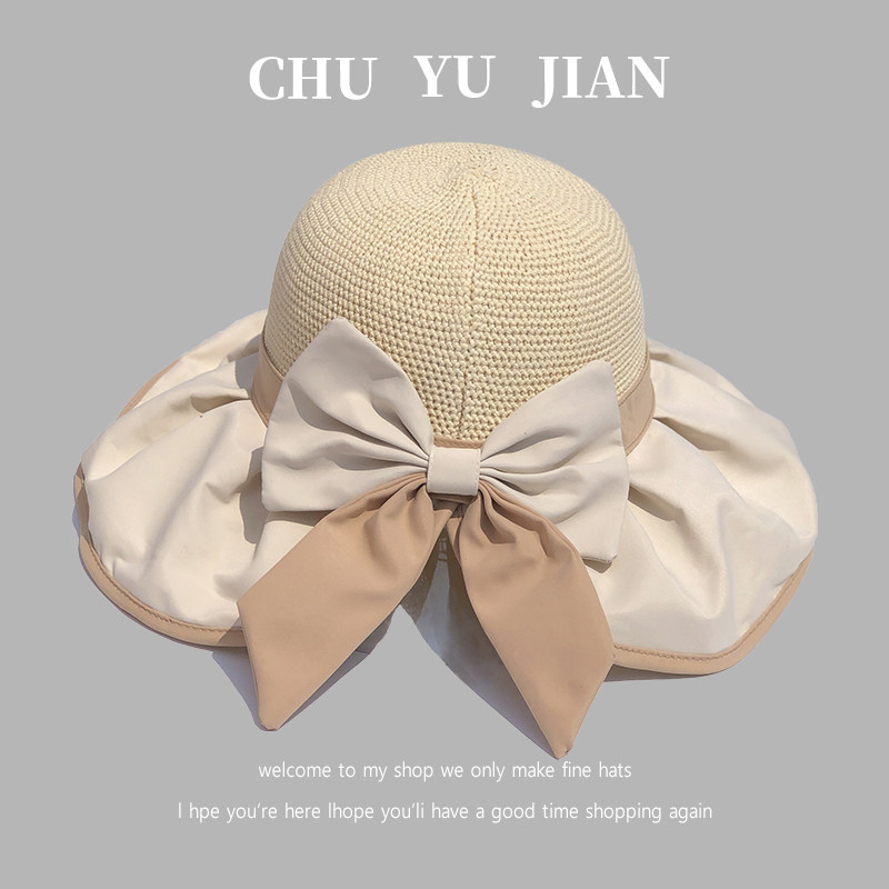 帽子女夏防晒紫外线渔夫帽遮脸遮阳帽2025新款蝴蝶结大帽檐盆帽,服饰配件/皮带/帽子/围巾,防晒帽,淘宝优惠券,粉丝福利购,淘宝优惠卷