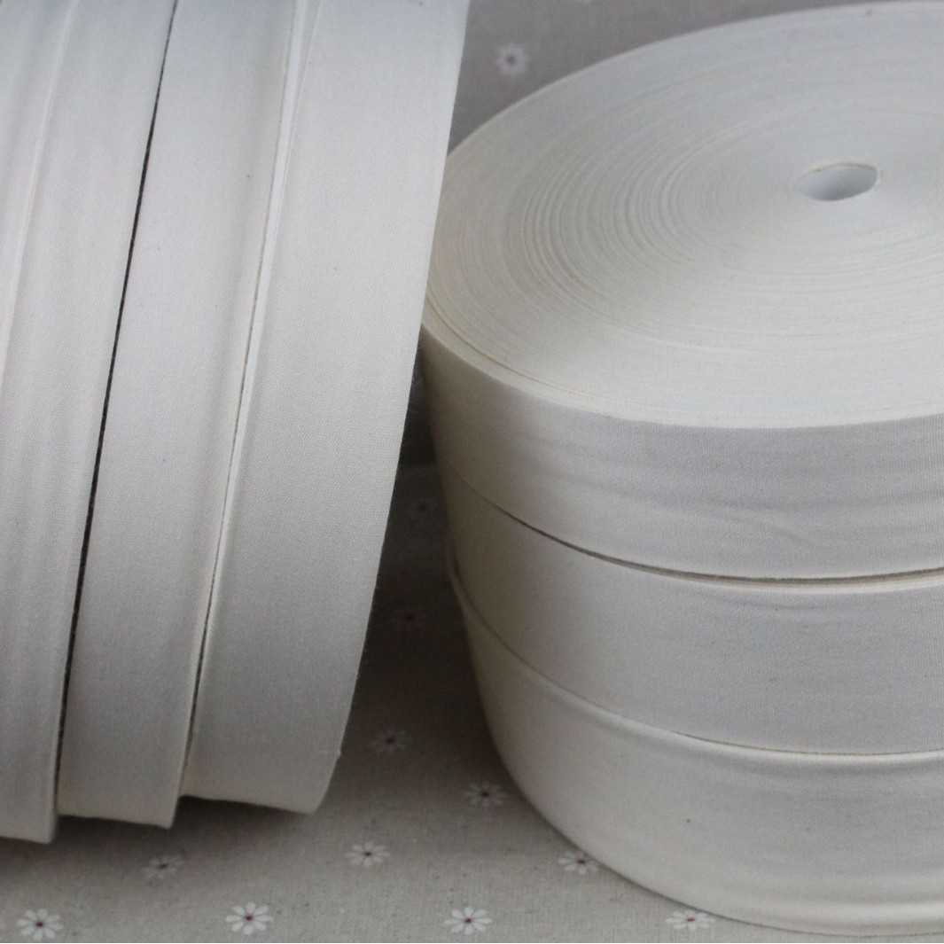 纯棉细纹织带薄滚边白色棉带包边带领标布条全棉商标包边服装辅料