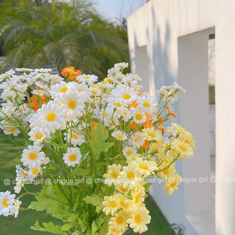 30头小雏菊仿真花 洋甘菊假花插花婚庆拍照装饰品手捧花束摆设