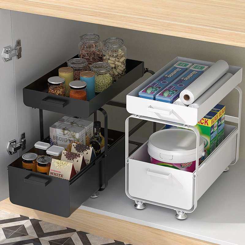 房下水槽置物架调料拉抽篮水池下多层拉收纳架式橱柜厨HN-TB101分,厨房/烹饪用具,抹布架/厨房清洁收纳架,淘宝优惠券,粉丝福利购,淘宝优惠卷