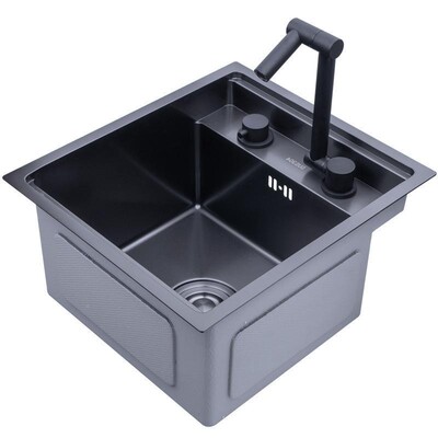 隐藏黑水纳米中岛水池隐形槽手工台TWL中盆平嵌式台下小吧台茶色