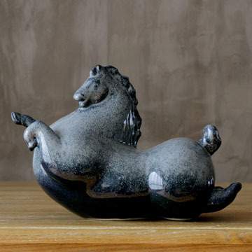 陶瓷马摆件景德镇陶瓷器影青瓷家居摆件装饰工艺古韵仿古古风