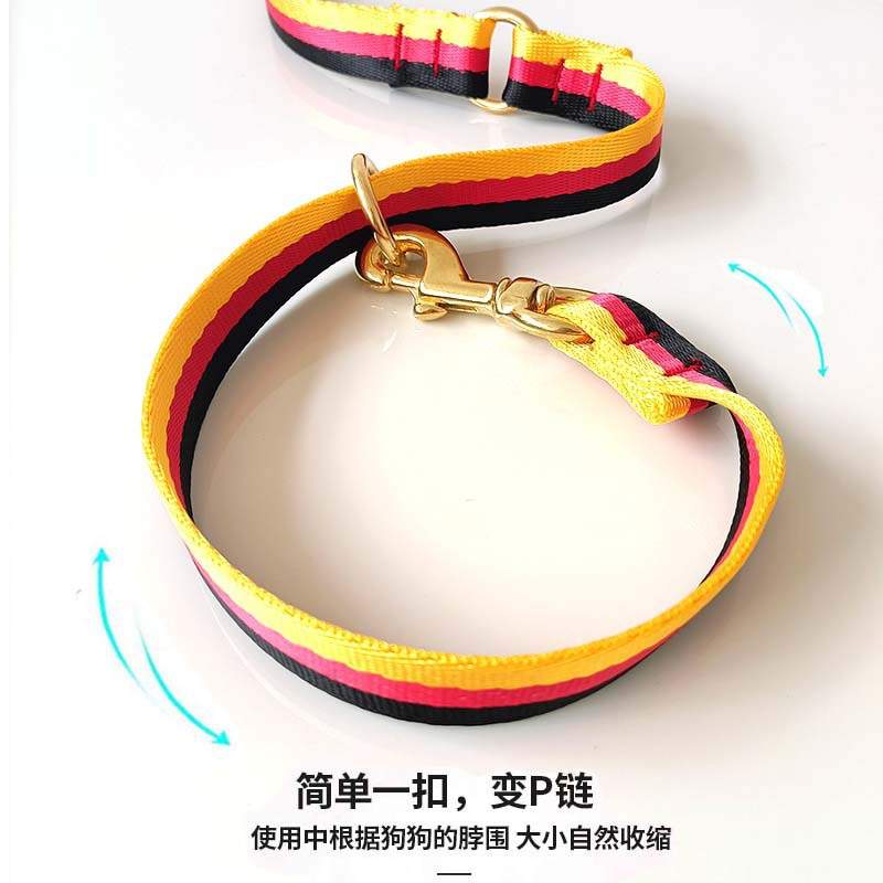 狗狗牵引绳带P链一体尼龙项圈大型犬多功能训犬狗绳训狗遛狗用品