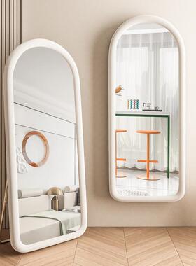 全身镜网红奶油风落地镜穿衣设感大镜子镜家计用可立可FS758315挂