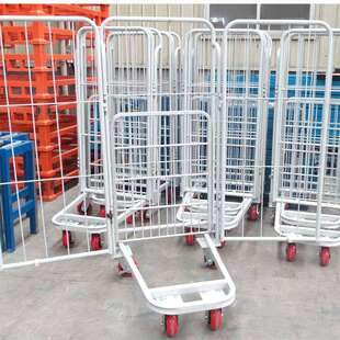仓储物流笼车周流可转车台折872叠仓库物快递仓储笼可移动