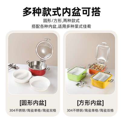 自助餐炉EVV304式不锈钢酒炉店暖层菜炉保温三钢玻璃盖分体液压商