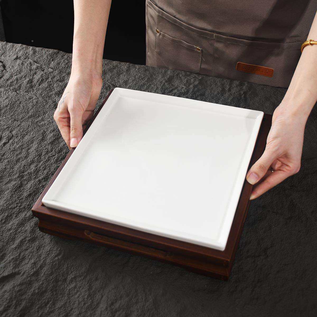 中式创意陶竹木组合创意特色菜瓷餐具个LPH性正方店酒餐厅房私菜,餐饮具,盘,淘宝优惠券,粉丝福利购,淘宝优惠卷