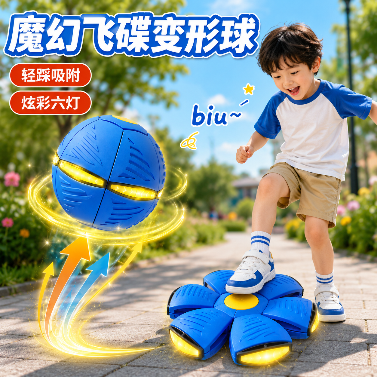 儿童踩踩球益智玩具魔幻飞碟变形球宝宝男女孩户外弹力球亲子互动