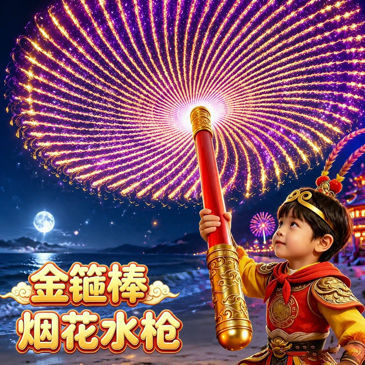 金箍棒烟花水枪儿童戏水玩水打水仗宝宝男孩沙滩漂流必备神器玩具