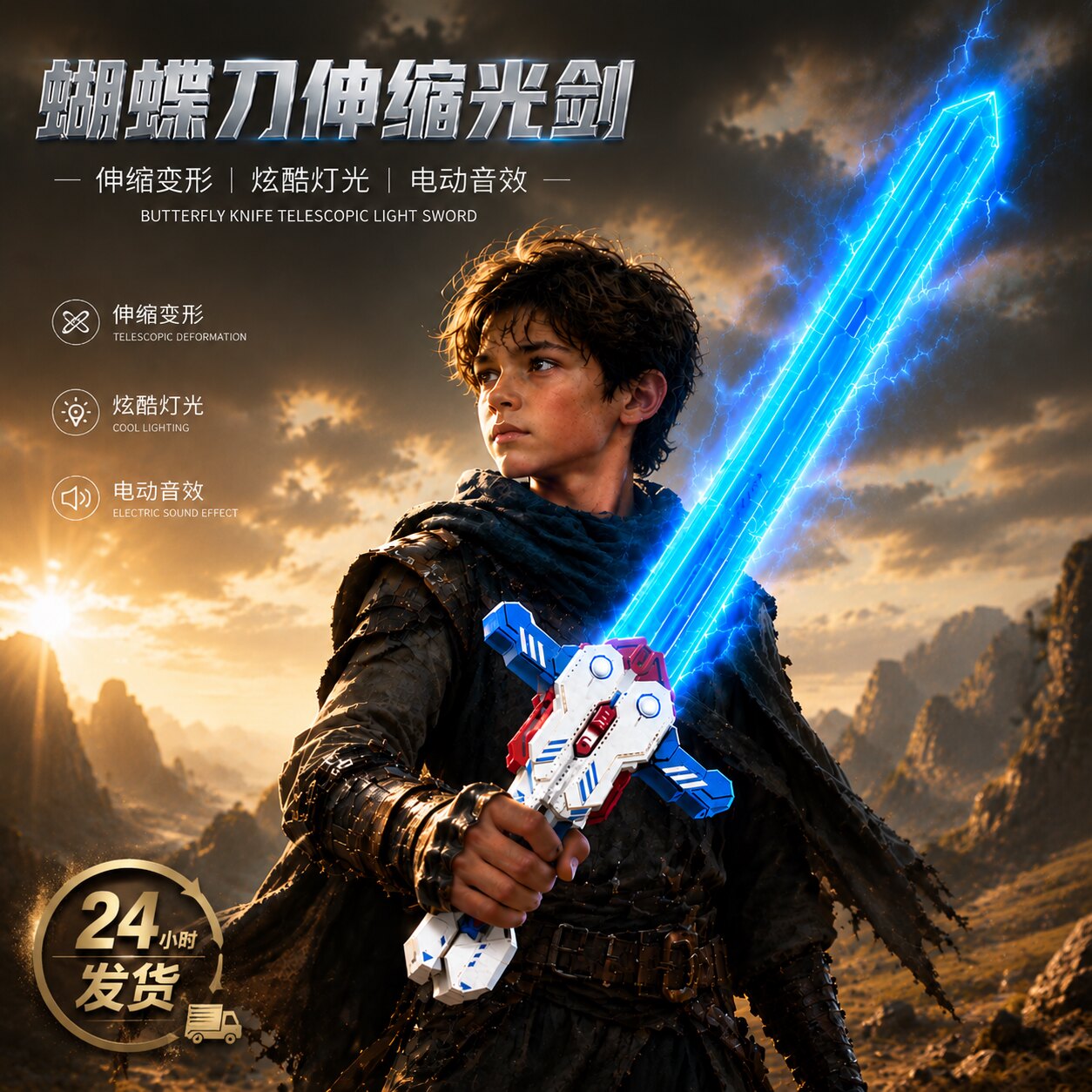 发光伸缩蝴蝶光剑玩具图片