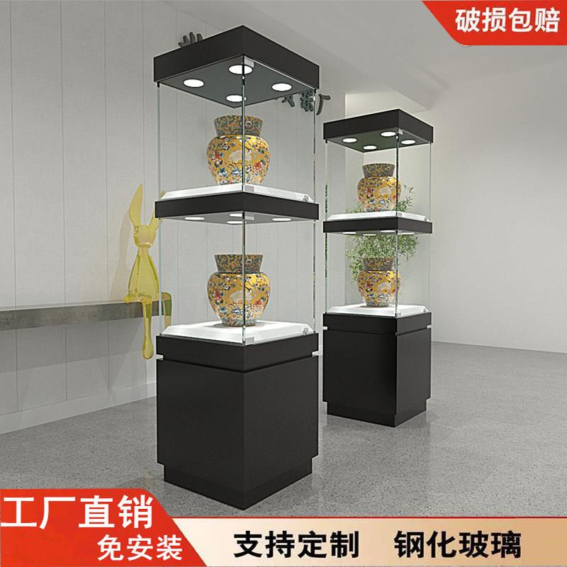 陶瓷古玩展示柜博物馆文物展柜珠宝首饰玻璃柜台瓷器玉器展架定制