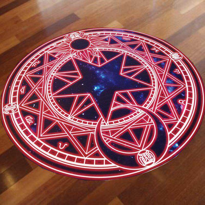 魔卡少女樱百变小樱库洛魔法阵电脑椅垫卧室床边地毯地垫清仓