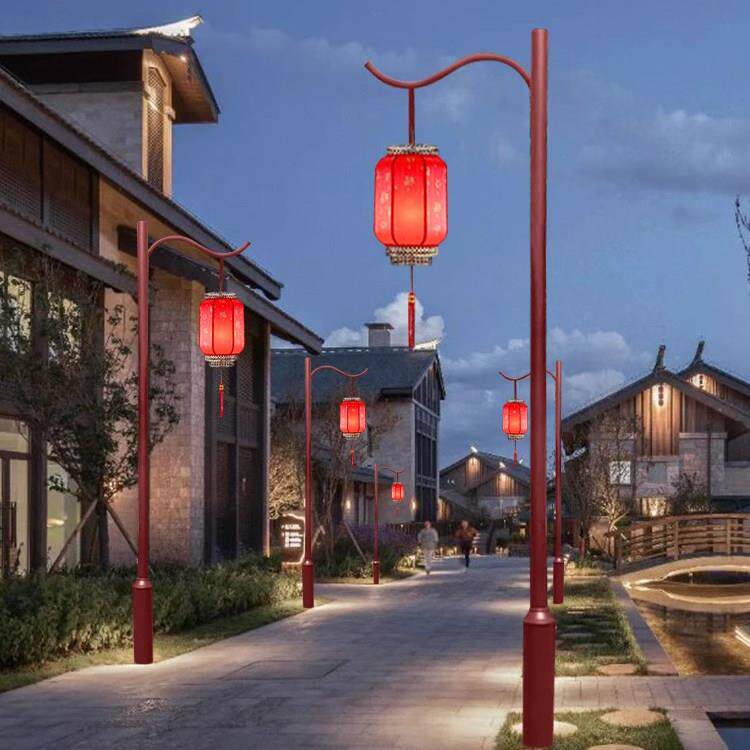 古典红灯笼高杆灯庭院灯中式景观灯民宿国潮风文旅街区风景区道路