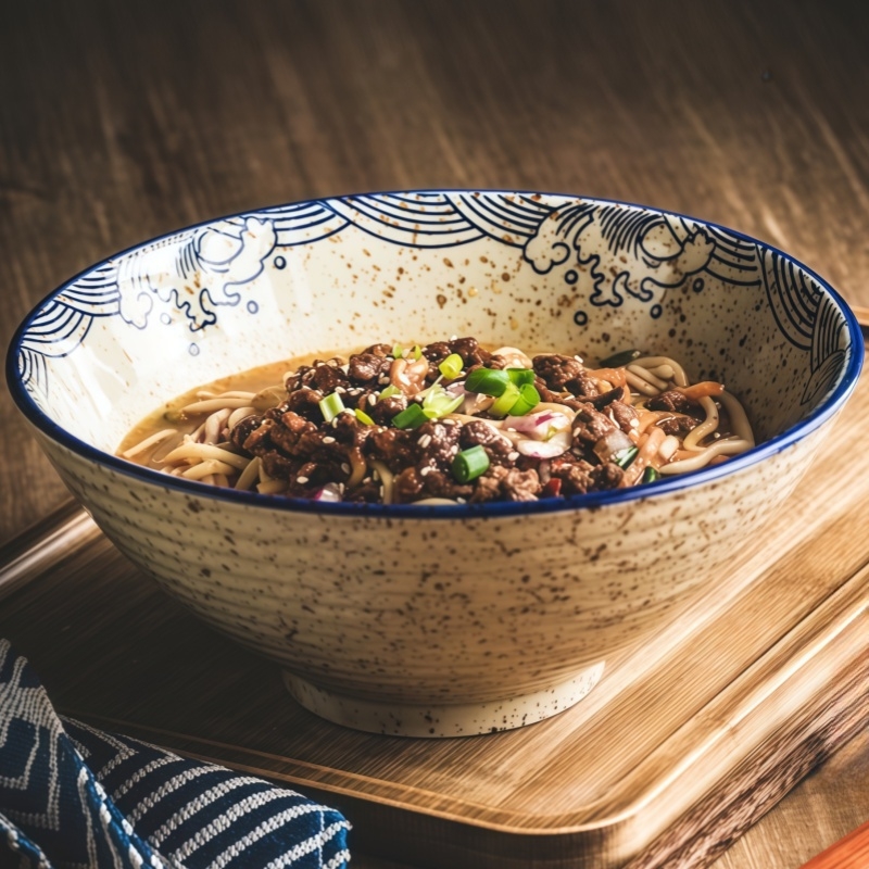 釉下彩陶瓷斗笠碗大容量汤面碗