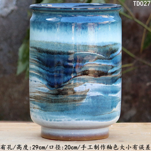 手工复古土陶盆高筒多肉花盆粗陶老桩陶瓷紫砂月季兰花三角梅花盆