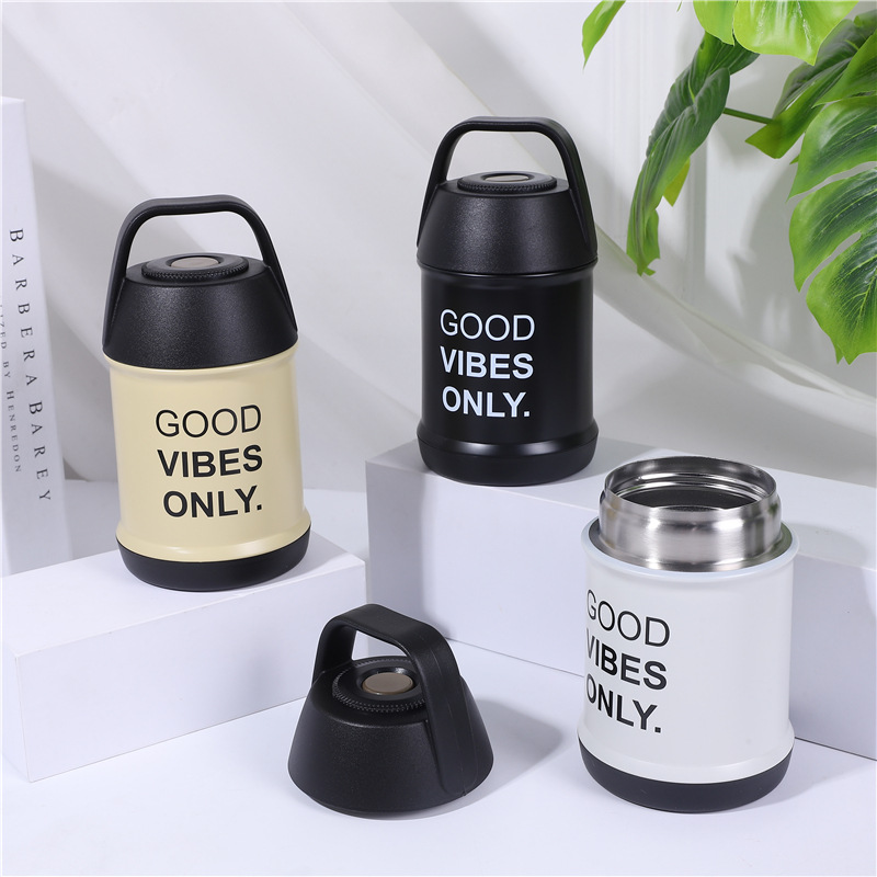 不锈钢焖烧杯双层真空简约手提焖烧壶 学生儿童保温盒