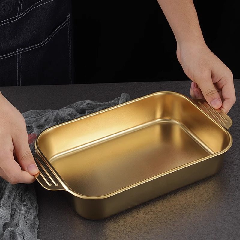 韩式304不锈钢加厚烤鱼盘 商用长方形烤盘托盘双耳餐盘饭盘菜盘子,餐饮具,餐用托盘,淘宝优惠券,粉丝福利购,淘宝优惠卷