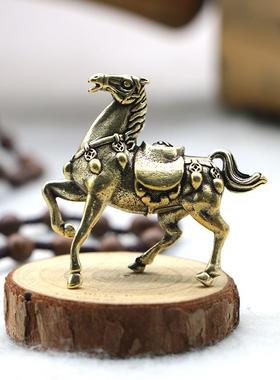 新品黄铜马上有钱 纯铜复古配饰马到成功铜马小挂饰铜饰精品