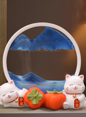 招财福鹿流沙画摆件客厅玄关电视