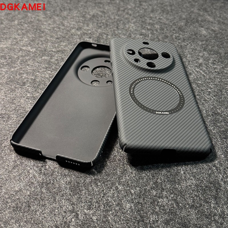 DGKAMEI适用于华为mate60Pro手机壳新款轻薄防摔碳纤维纹理荣耀400全包高级感简约外壳磁吸mate70散热保护套