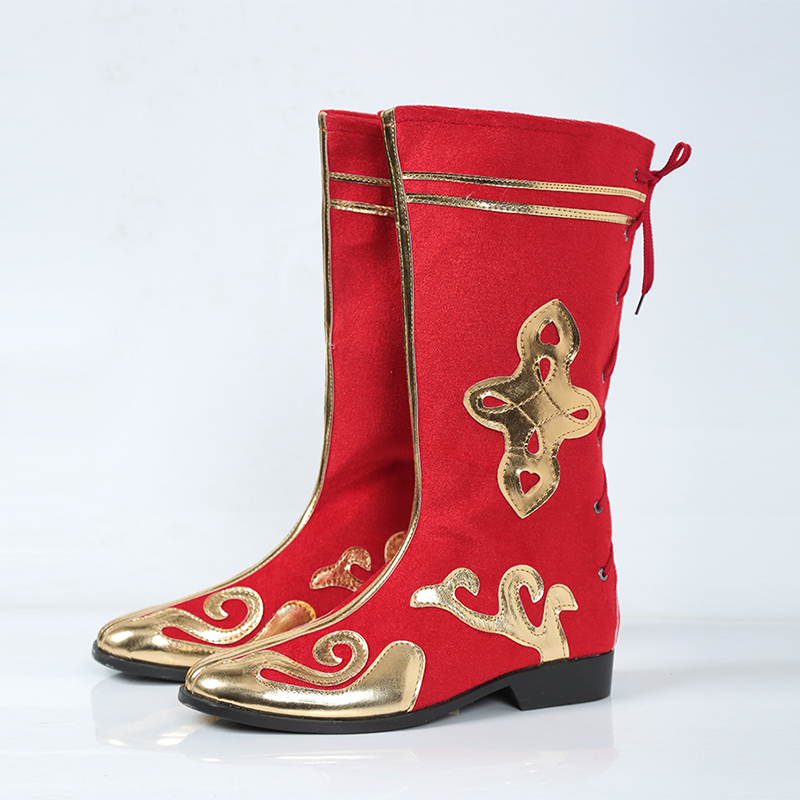 极速少数民族g蒙古靴子成人舞台表演藏族靴新疆舞鞋子演出舞蹈靴