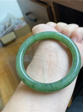 极速天然俄罗斯碧玉乌兰海天空蓝A手镯 女款玉镯细条镯子饰品礼物