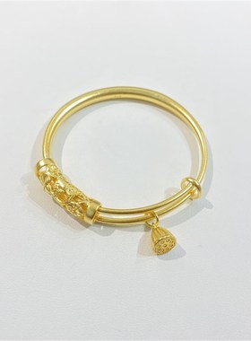 极速爆款饰品越南沙金莲蓬u坠子推拉款手镯 女款沙金镯子饰品礼物