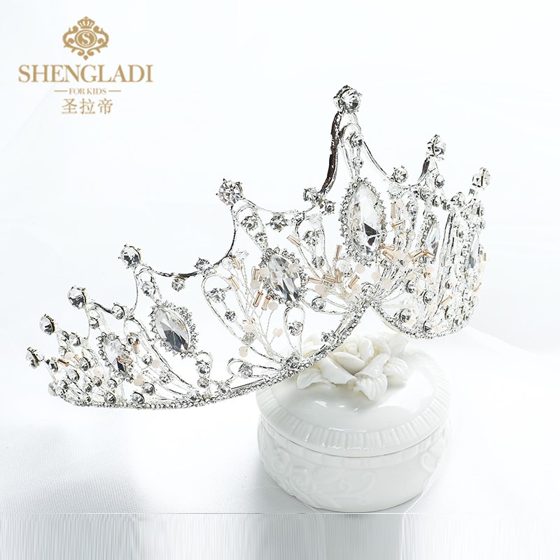 极速儿童皇冠头饰公主女童v王冠水晶发箍冰雪奇缘艾莎女孩生日演