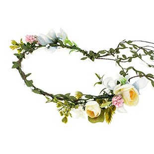 Bloomy Floral Garland Halo Flower Crown 速發(fā)June Adju Bridal
