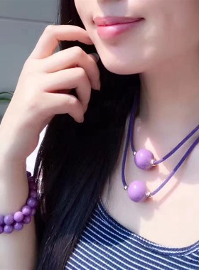 极速天然水晶紫云母手链女 香芋紫色单圈手K串 水晶时尚饰品送女