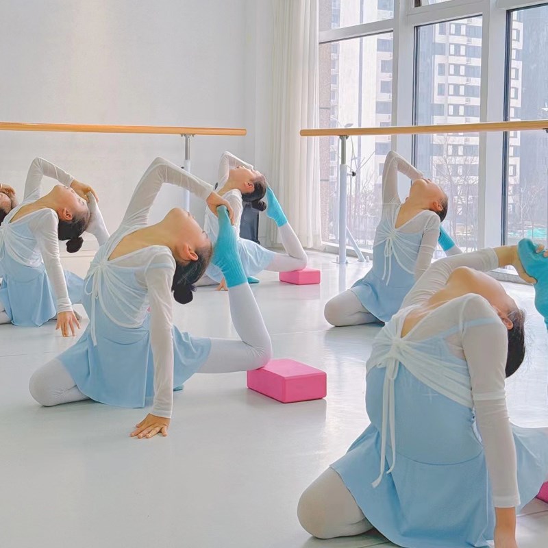 极速夏季儿童舞蹈j服女锦纶白色练功吊带中国舞女孩培训班体操服