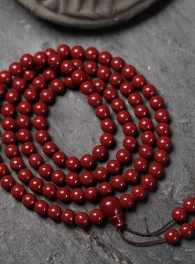 极速五台朱砂108颗手串多圈天然E高纯度女原矿本命年转运手链男