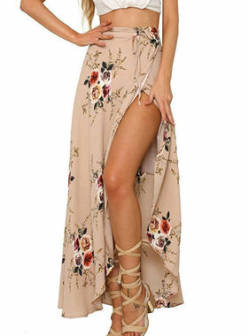 极速Goocheer New Floral Print Long SkiIrt Women Casual Boho