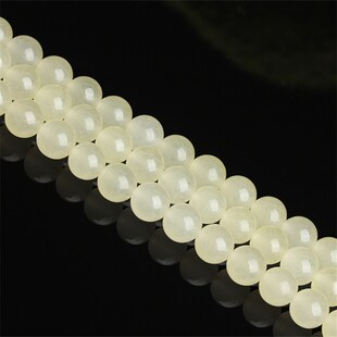 极速淡黄米黄玉髓圆珠串珠嫩黄水晶手链DJIY饰品配件散珠半成品浅