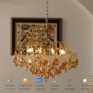 法式 复古卧室餐厅客厅衣帽间灯简约轻奢灯具 浪漫水晶客厅吊灯美式