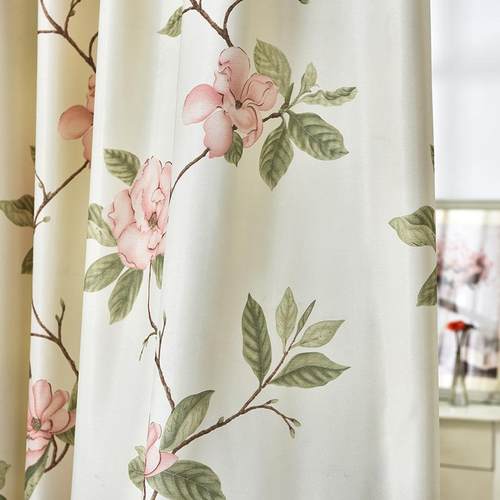 美式花卉 田园花卉窗帘纱帘客厅卧室阳台琴罩古筝乐器罩飘窗垫