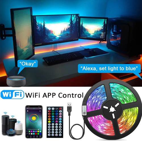 5v低压灯带5050wifi智能led灯带套装rgb音乐灯带USB语音蓝牙控制