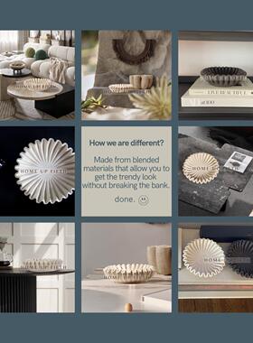 凹槽荷叶边装饰碗 - 客厅造型咖啡桌书架和控制台桌造型家居装饰