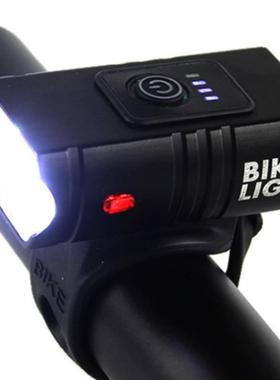 亚马逊自行车前灯T6带电量显示跨境车灯近远光山地自行车充电前灯