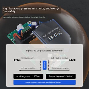 12V5A/24V2.5A开关电源板Dc-Dc隔离稳压降压模块Dc36V-65V至Dc60W